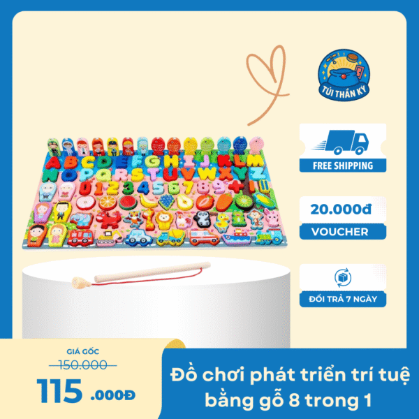 Đồ chơi phát triển trí tuệ bằng gỗ 8 trong 1