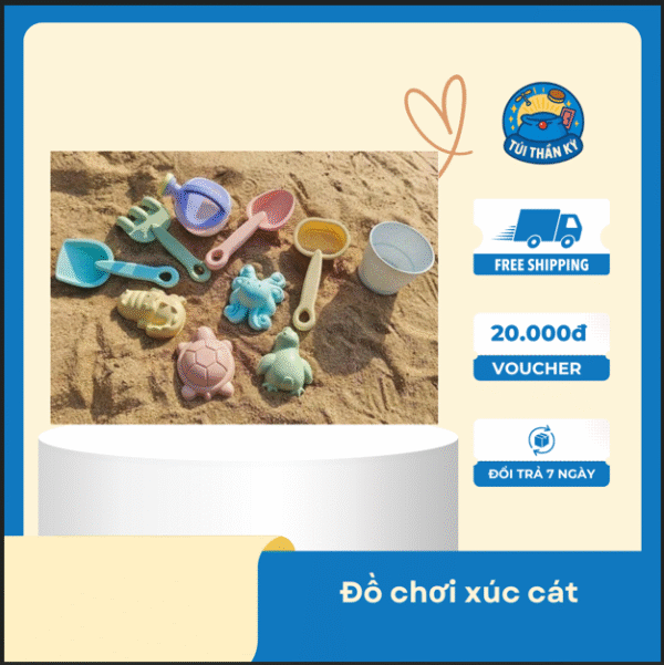 Bộ đồ chơi xúc cát và tạo hình khuôn lâu đài siêu xinh, đồ chơi đi biển cho bé yêu - Ảnh 2
